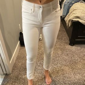 Expresss mid rise cropped denim jeans white
